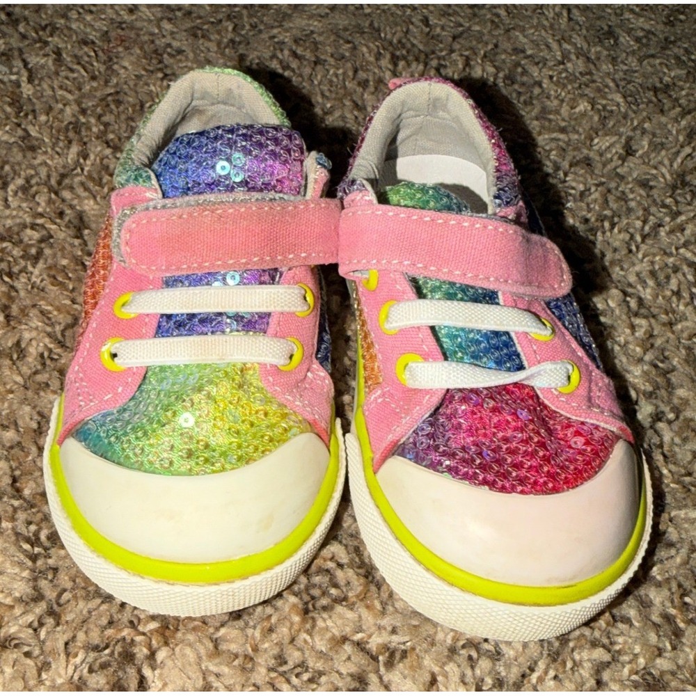 See Kai Run- Kristin Rainbow Sequin Sneakers-Size 6 - Picture 2 of 7